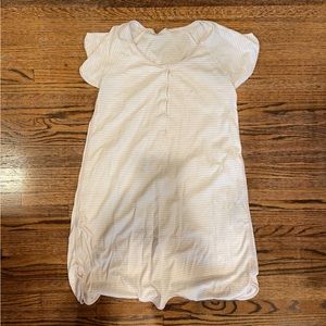 Lake Pajamas: Lavender and white striped nursing gown